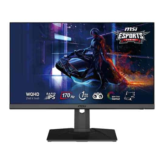 MSI 27" WQHD 170Hz Adaptive Sync HDR IPS ESports Gaming Monitor Fully Adjustable